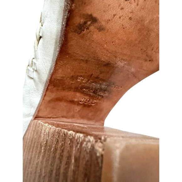 RAG & BONE Off White Woven Leather Ankle Boots Size 39.5 / 9.5 - Picture 10 of 12